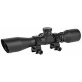 TRUGLO 4x32mm Compact Rifle Scope w/ Rings - MIL-DOT Reticle